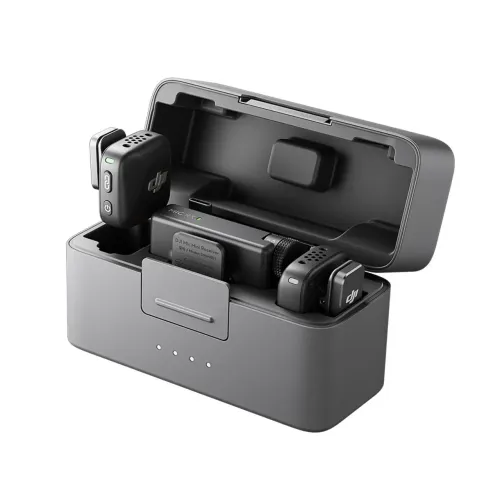 Microfone DJI Mic Mini (2 TX Microfone + 1 RX Receptor + 1 Case de carregamento)