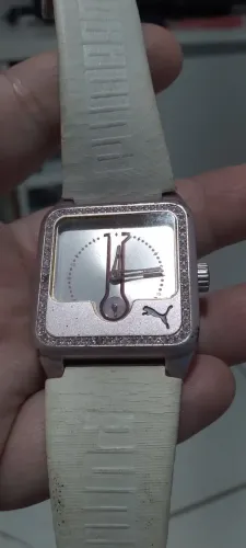 Relógio Puma Feminino Original Rosé com Pulseira Branca