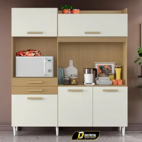 Armário de Cozinha 5 Portas 2 Gavetas Isis Novo