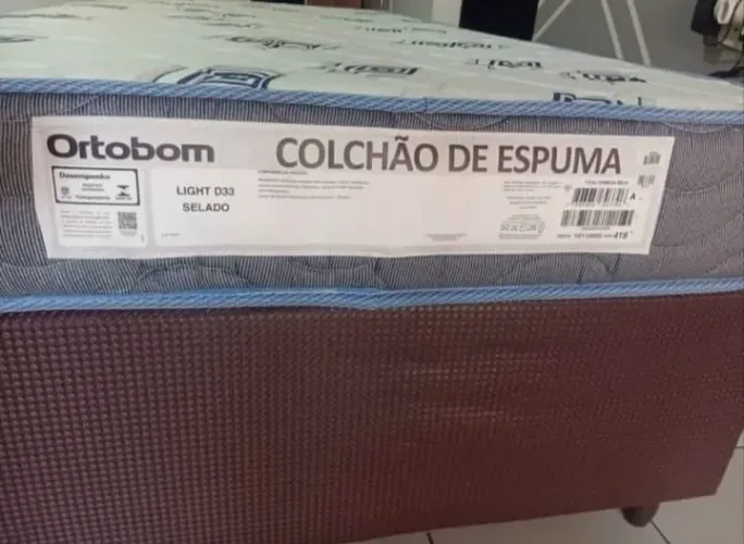 Cama box solteiro colchão Ortobom + Base 