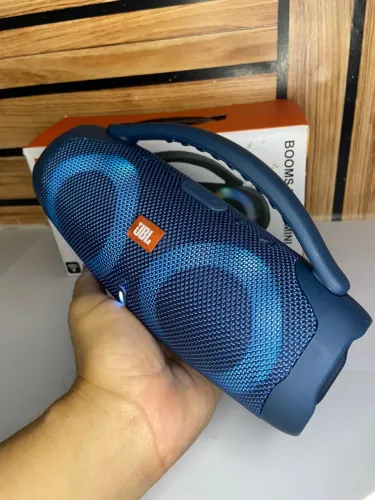 Caixa de som bluetooth booms box 3 mini duplo led azul