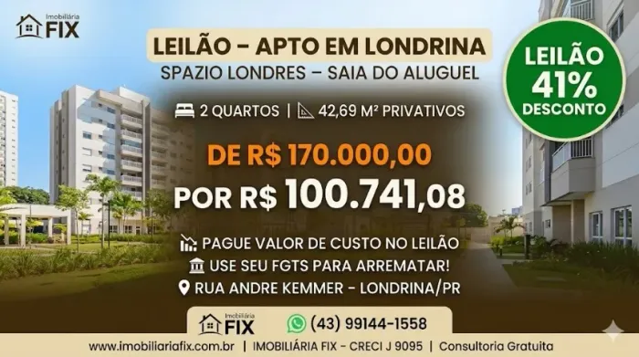 ? LONDRINA - Saia do Aluguel no Spazio Londres