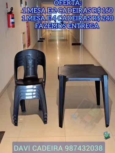 MESA COM PAR DE CADEIRA D N LEVO HJ HOJE