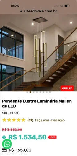 Conjunto de Pendentes Lustre Malone