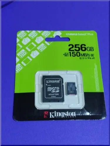 Cartão Micro SD 256GB A1 Kingston com ótima performance Original