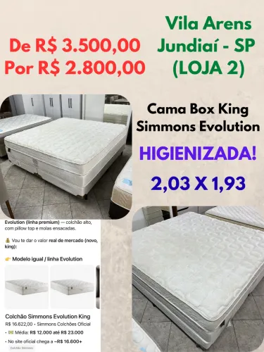 Cama box King Simmons Evolution higienizada