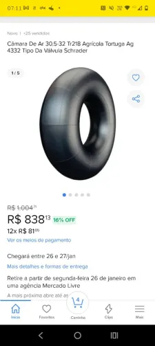 Câmara de Ar Trator Ag 3030 TR 218A validade 2028