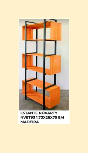 ESTANTE MODELO INDUSTRIAL EM ACO E MADEIRA 3 compartimento