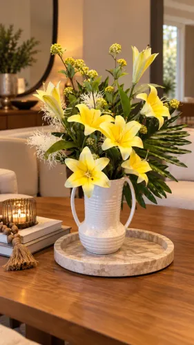 ? Arranjo Floral Lírios Amarelos | Casa Nova Requinte