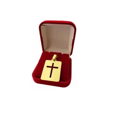 Pingente Ouro 18 Kilates Chapa lisa Peso 0.60 Gramas 12 mx 10  mm Maciço 