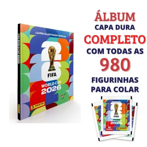 Álbum Copa Do Mundo 2026 Capa Dura Completo 980 Figurinhas Para Colar