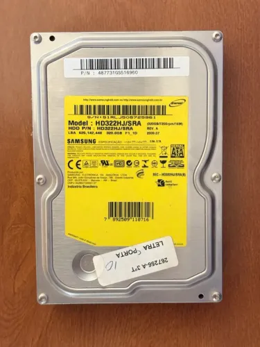 HD Samsung 320GB SATA 3.5" Desktop HD322HJ Funcionando
