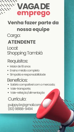Vaga pra atendente 