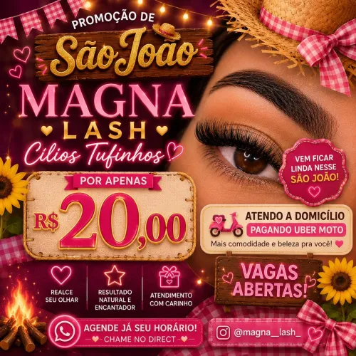 Promoção de são João cilios fio a fio e tufinho ?