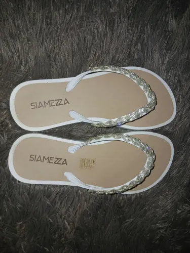 Sandália Rasteira Siamezza Branca 