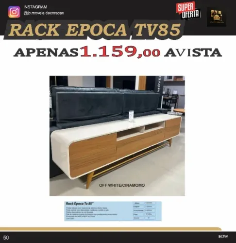 RACK EPOCA PÉS DE MADEIRA