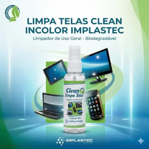 Limpa Telas Sem Flanela Clean Incolor Implastec