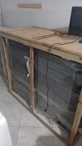 Balcão Vitrine Estufa Com Bandejas Aurora Preto 1,40m Vidro Reto Gelopar