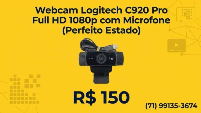 Webcam Logitech C920 Pro Full HD 1080p com Microfone 