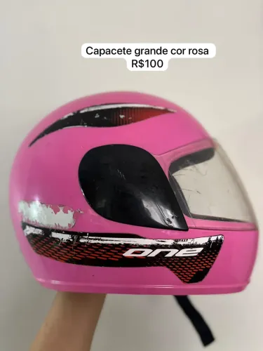 CAPACETE ROSA TAMANHO GRANDE