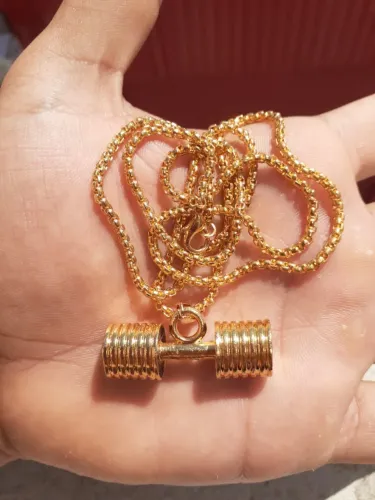 Colar De Moeda Antiga - Halter de Academia Dourado E Prata