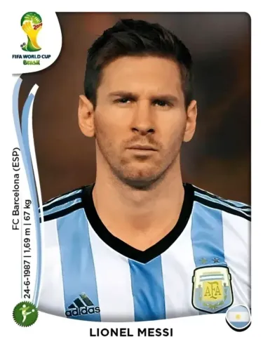 Figurinha Lionel Messi - Copa do Mundo 2014