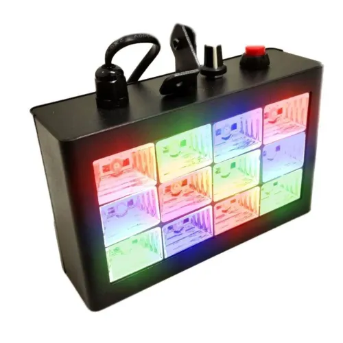 Refletor de led strobo para festas na embalagem