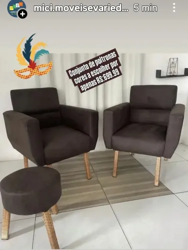 Conjunto de poltronas cores a escolher 