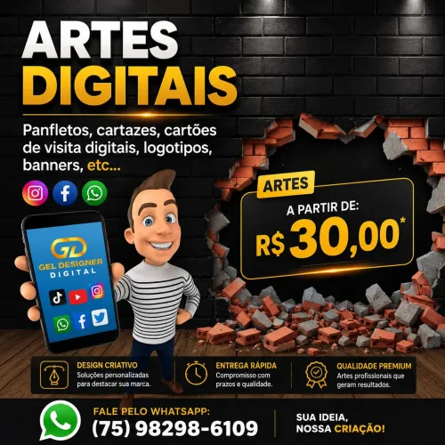 Artes digitais para divulgações em redes sociais 