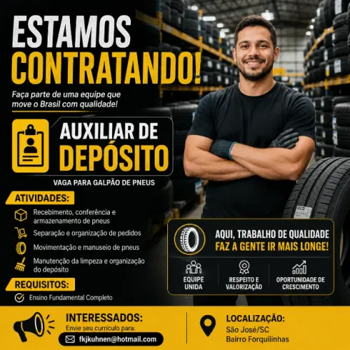 Contratamos Auxiliar Estoque/Depósito
