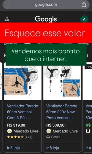 VENTILADOR DE PAREDE VENTISOL 60CM