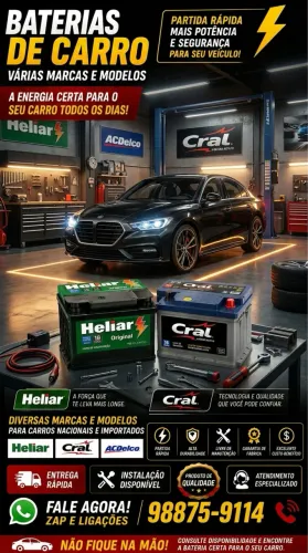 Bateria de carro várias marcas e modelos cobrimos o valor da concorrência 