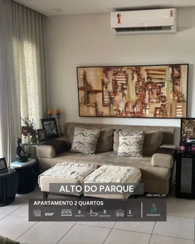 APARTAMENTO NORTE/SUL 85m² 2 QUARTOS 1 SUÍTE VARANDA 1 VAGAS INFRA VENDE ALTO DO PARQUE