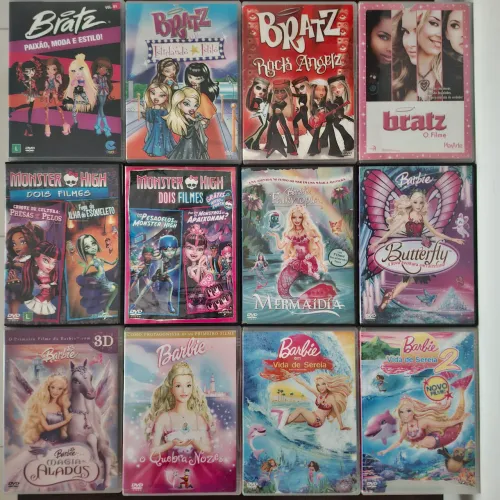 Barbie, Bratz e Monster High em DVD - 12 DVDs por 80 reais