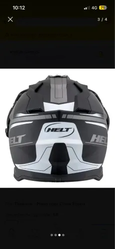 Capacete Helt Cross Vision Glass Titanium C/oculos 58 Preto com Cinza Fosco