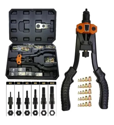 KIT ALICATE REBITADOR PORCA ROSCA COM MALETA E ACESSÓRIOS 
