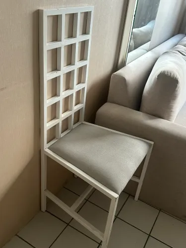 Cadeira de Jantar Estofada Branca - Moderna e Elegante 2 unidades 