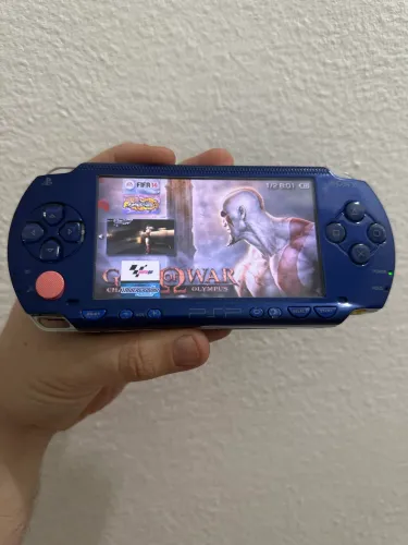 Videogame PSP 1000 Azul Destravado + 20 Jogos Instalados + Emulador De GBA + Carregador 