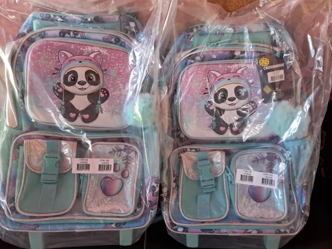 Kit mochila escolar rodinha bolsa, lancheira e estogio
