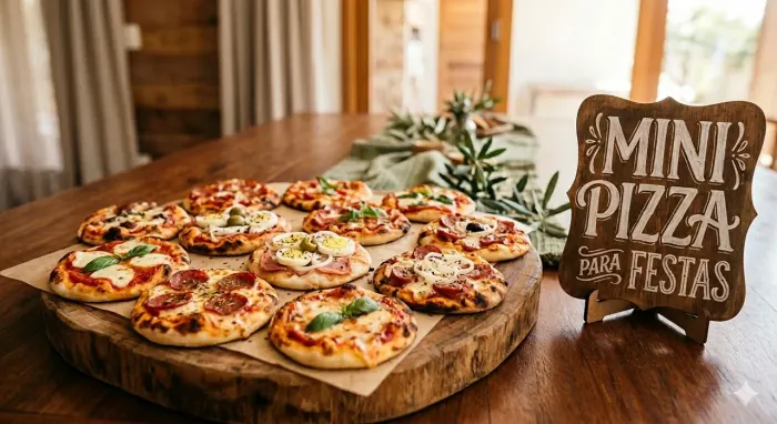 Mini pizza para festas e eventos 