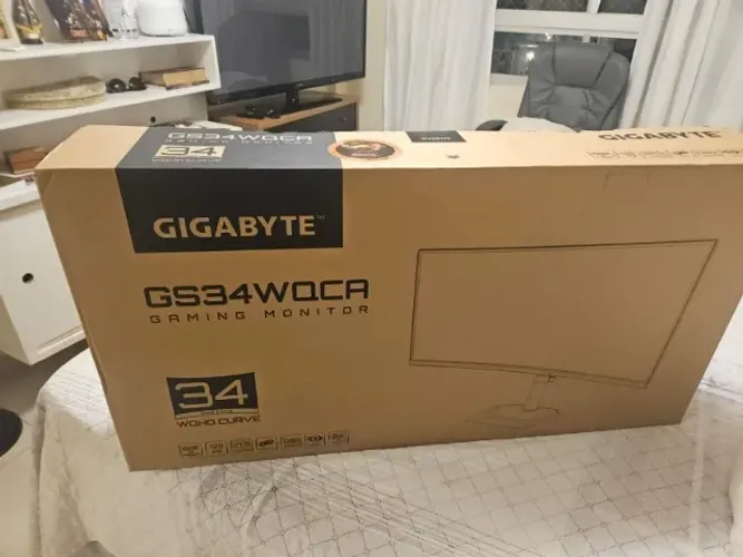 Monitor Gamer Curvo Gigabyte 34", QHD, 120Hz, 1ms, VA, Adaptive-Sync, FreeSync Premium, HD