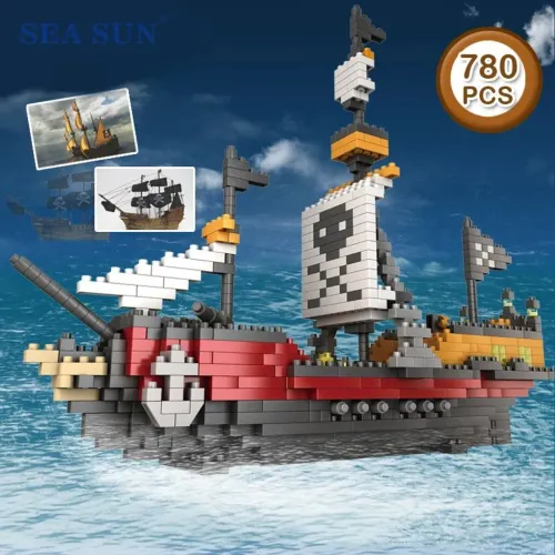Blocos De Montar Navio Pirata 780 Peças Similar Lego