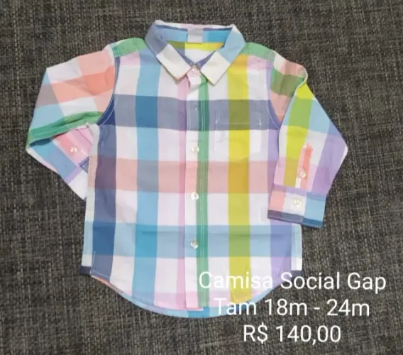 Camisa social para menino, tamanho 18/24 meses da marca GAP