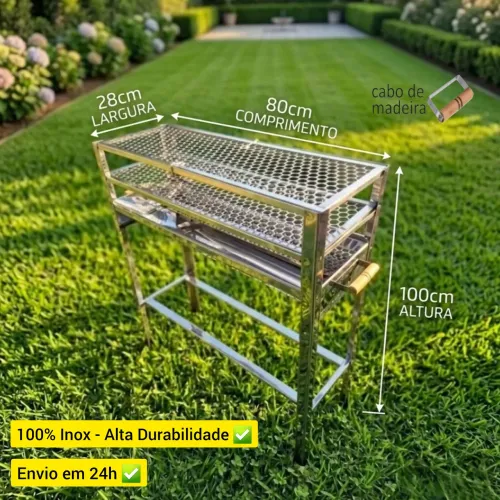 Churrasqueira Inox Espetinho Para Trabalhar