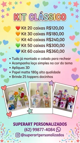 Topo de Bolo Caixinhas Tags Adesivos Personalizados