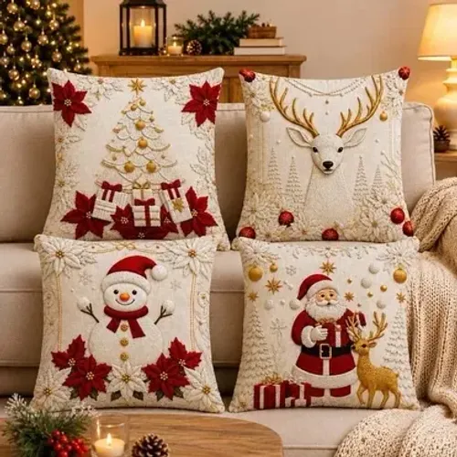 Entregamos para todo Brasil kit 4 capas de almofadas Decorativas Natal