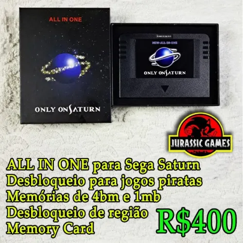 Cartucho All In One Pseudo Saturn Sega Saturn 4 Em 1 Memória 1mb, 4mb, ST KEY, Memory Card