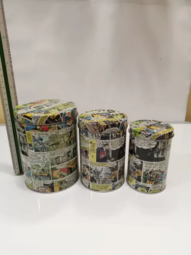 Kit latas de metal estampa de quadrinhos DC comics