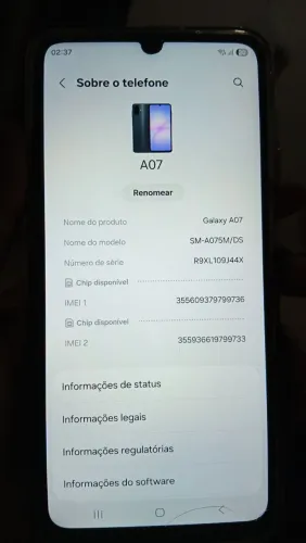 VENDO CELULAR A07 NOVO