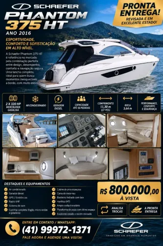 Lancha PHANTOM 375 HT 2016/2017 com 2 X MERCRUISER 320HP IMPECÁVEL